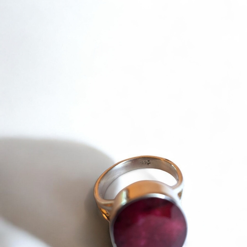 Ruby Sterling Silver Statement Ring Size 7.5 - image 7